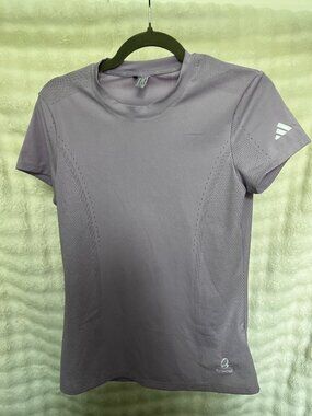 Adidas Lavender Breathable Mesh Performance T-Shirt - Small